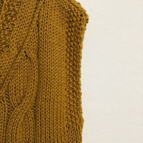 Handmade Cable Knit V-Neck Sleeveless Sweater Vest Size XL - Picture 9 of 11